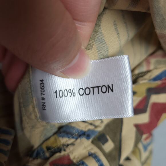 Orvis Mens Button-Up Shirt Large Aztec Southwest AOP Casual Outdoors Cotton - Picture 8 of 10